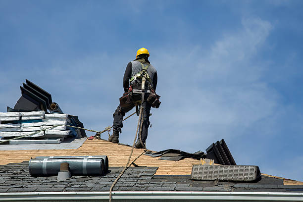 Professional Roof Installation technician working in Long Beach, IN